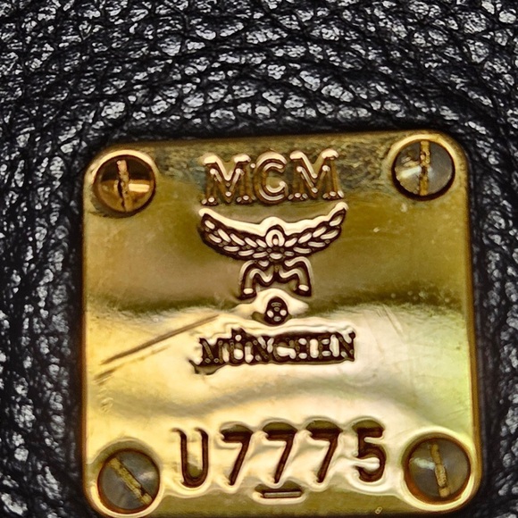 МСМ Backpack Black Leather With Charm Authentic - Picture 4 of 11